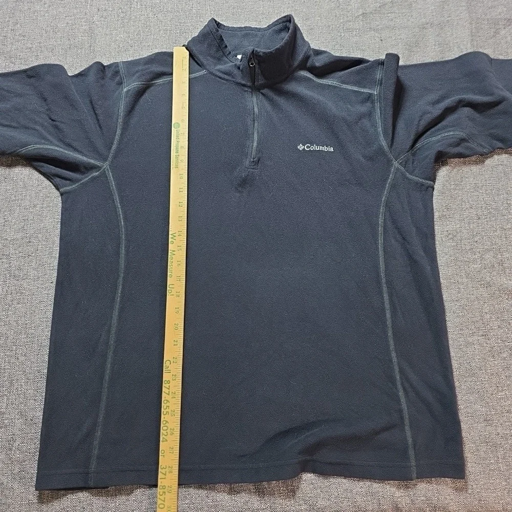 Columbia Fleece Jacket Men's XL Black LightWeight Long Sleeve 1/4 Zip Pullover